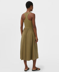 Explorer Ribbed Racer Midi Dress - Agave Green