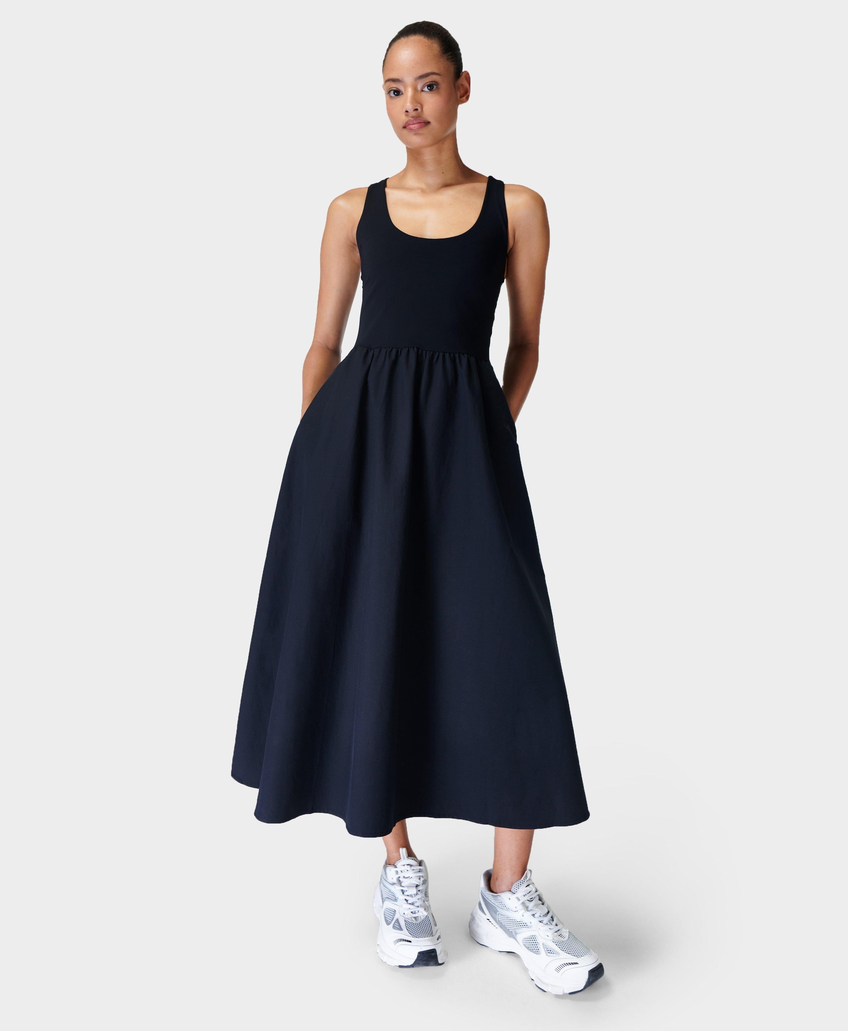 Explorer Ribbed Racer Midi Dress - Black