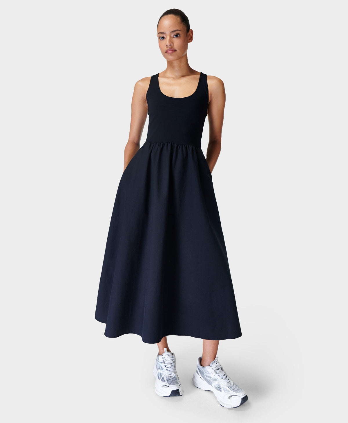 Explorer Ribbed Racer Midi Dress - Black