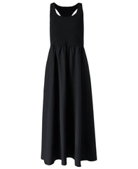 Explorer Ribbed Racer Midi Dress - Black