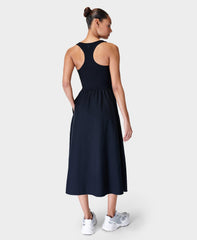 Explorer Ribbed Racer Midi Dress - Black