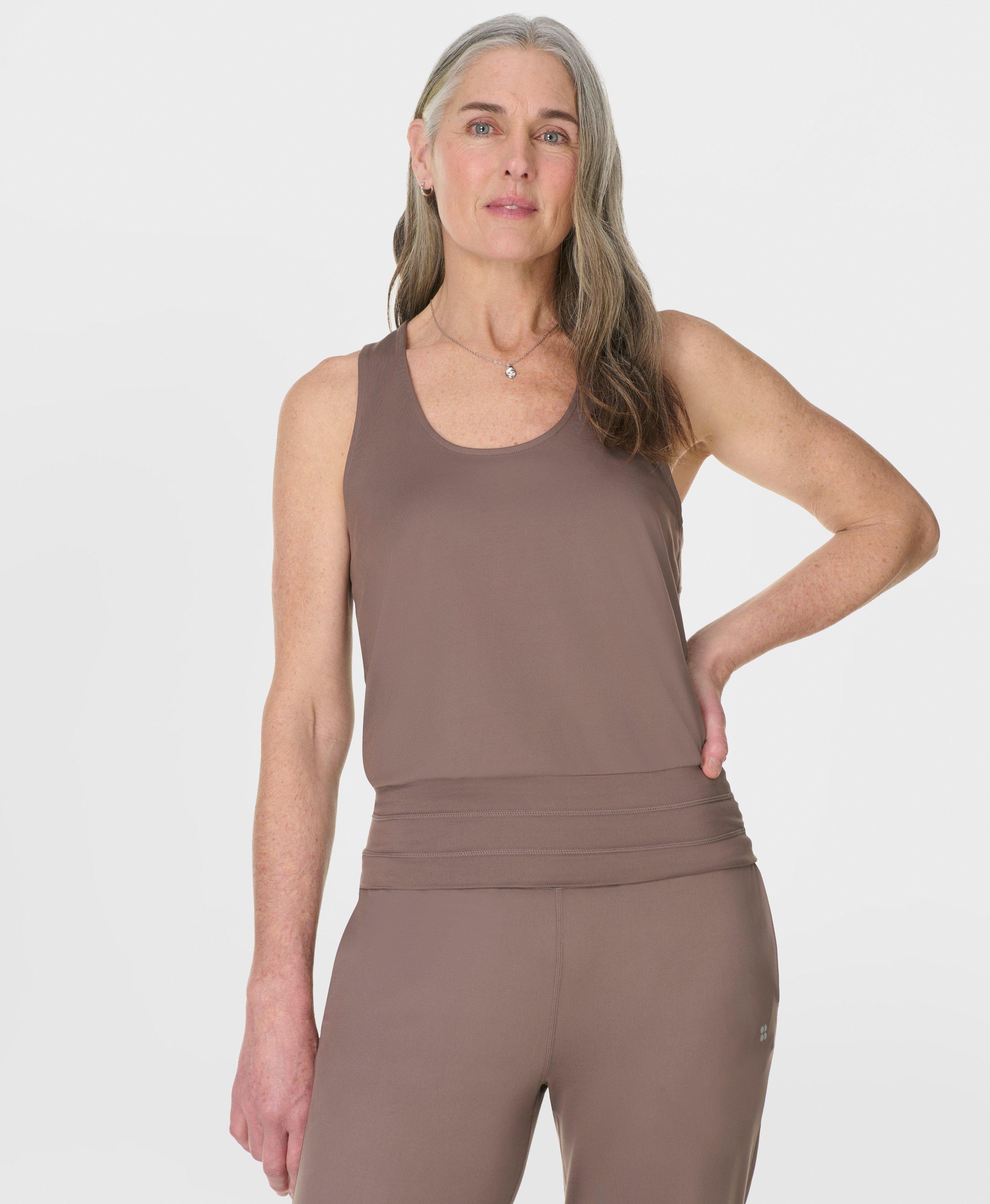 Gaia Yoga Tank - Taupe Brown