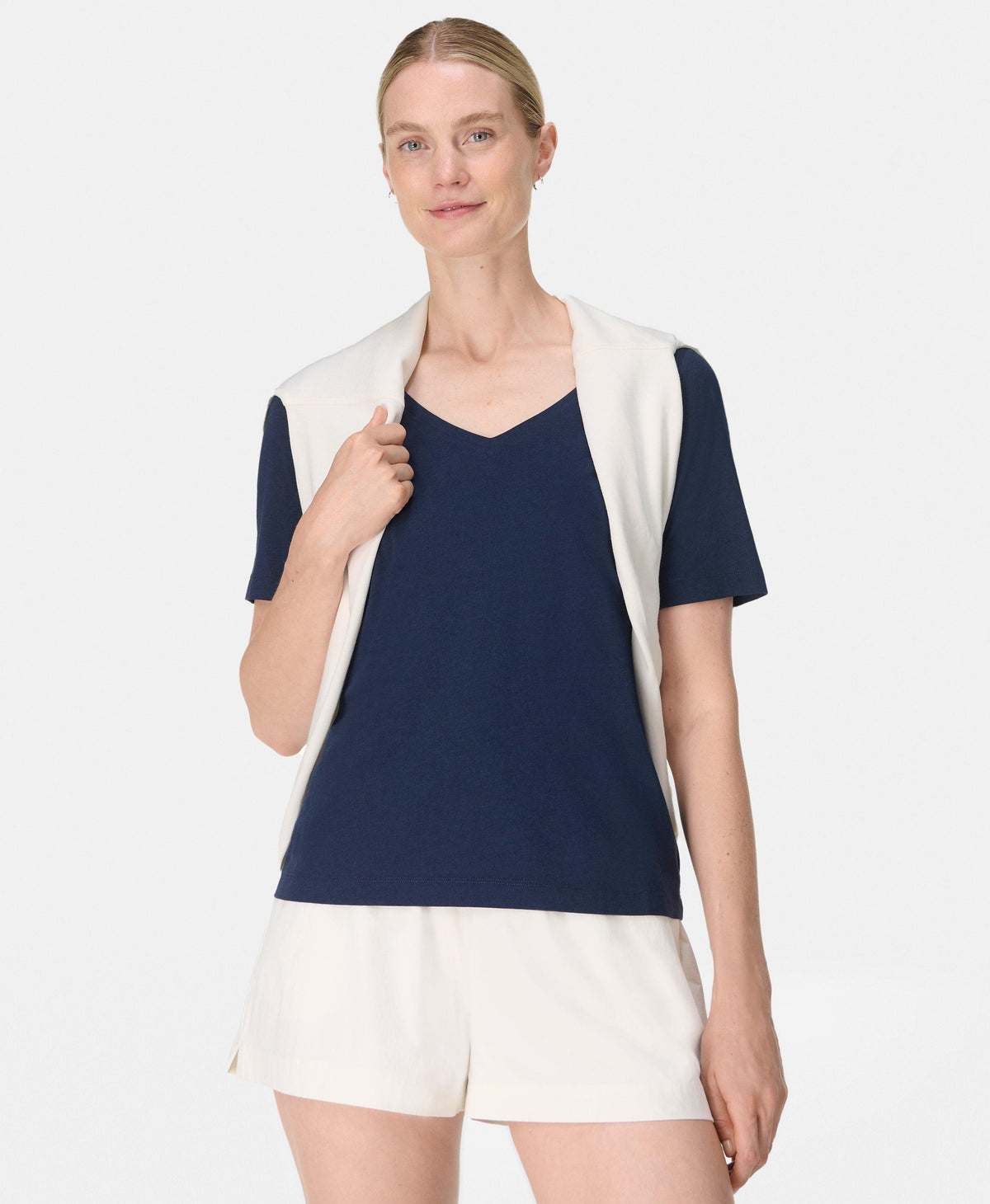 Essential V-Neck Tee - Navy Blue