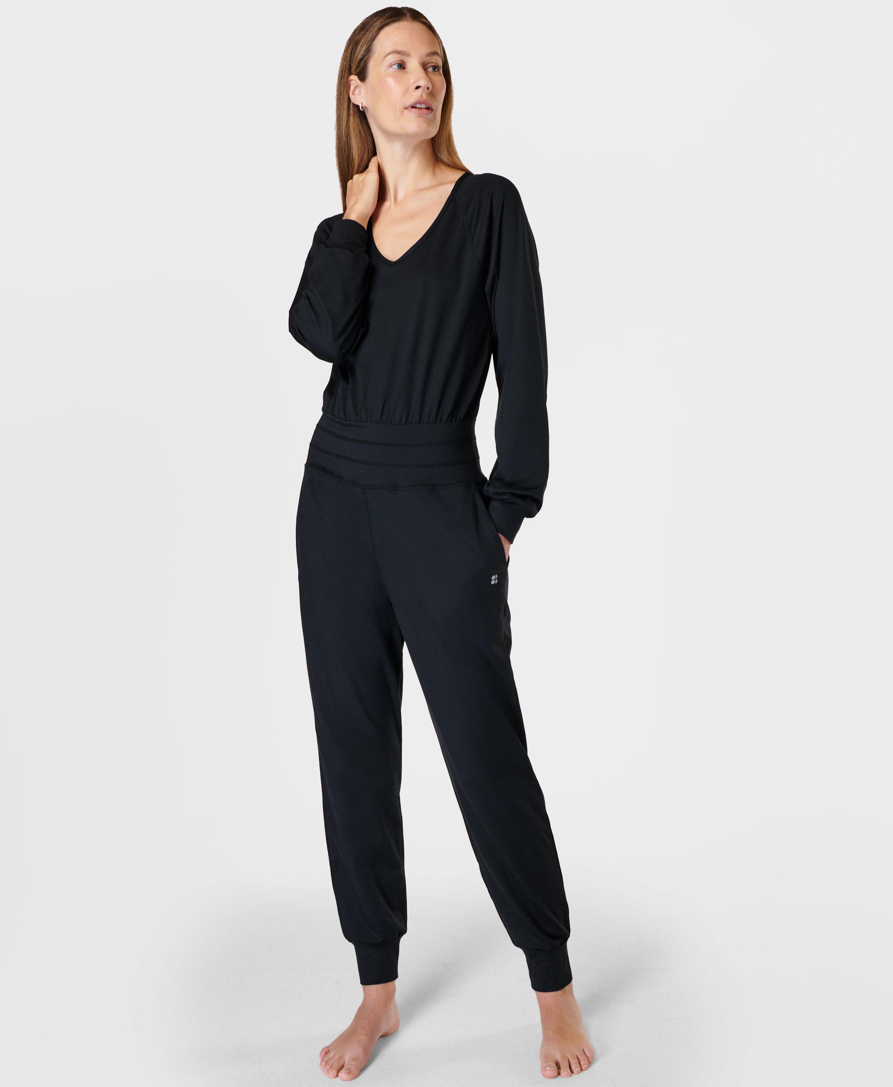 Gaia Yoga Long Sleeve Jumpsuit - Black