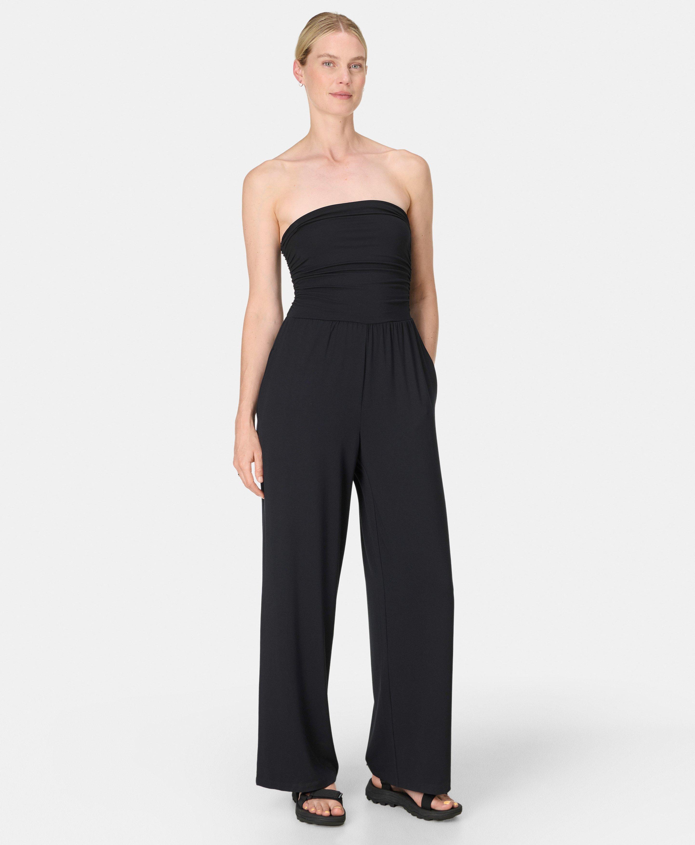 Modal Wide Leg Jumpsuit - Black