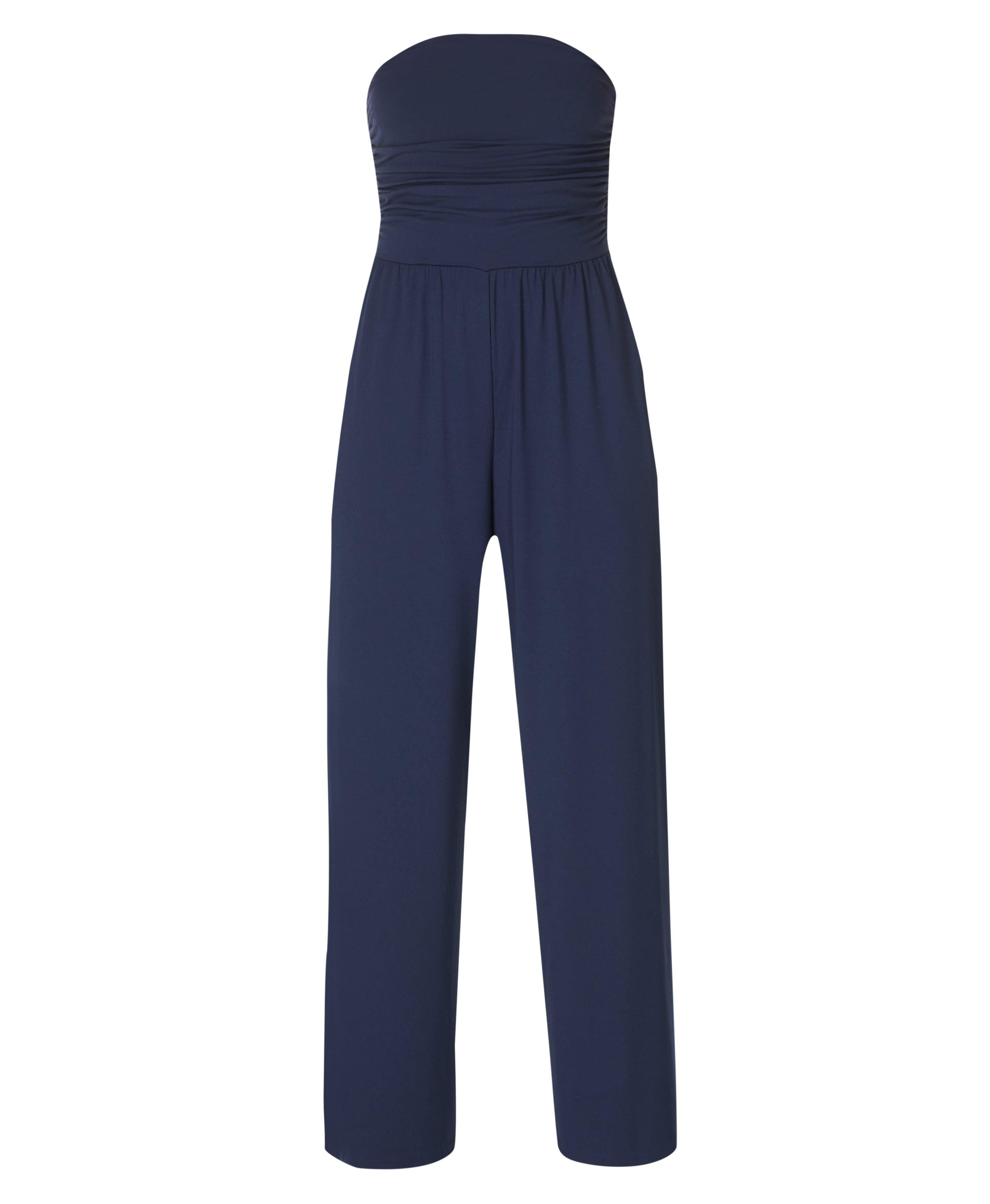 Modal Wide Leg Jumpsuit - Navy Blue