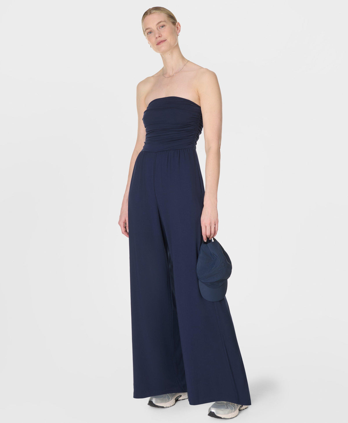 Modal Wide Leg Jumpsuit - Navy Blue