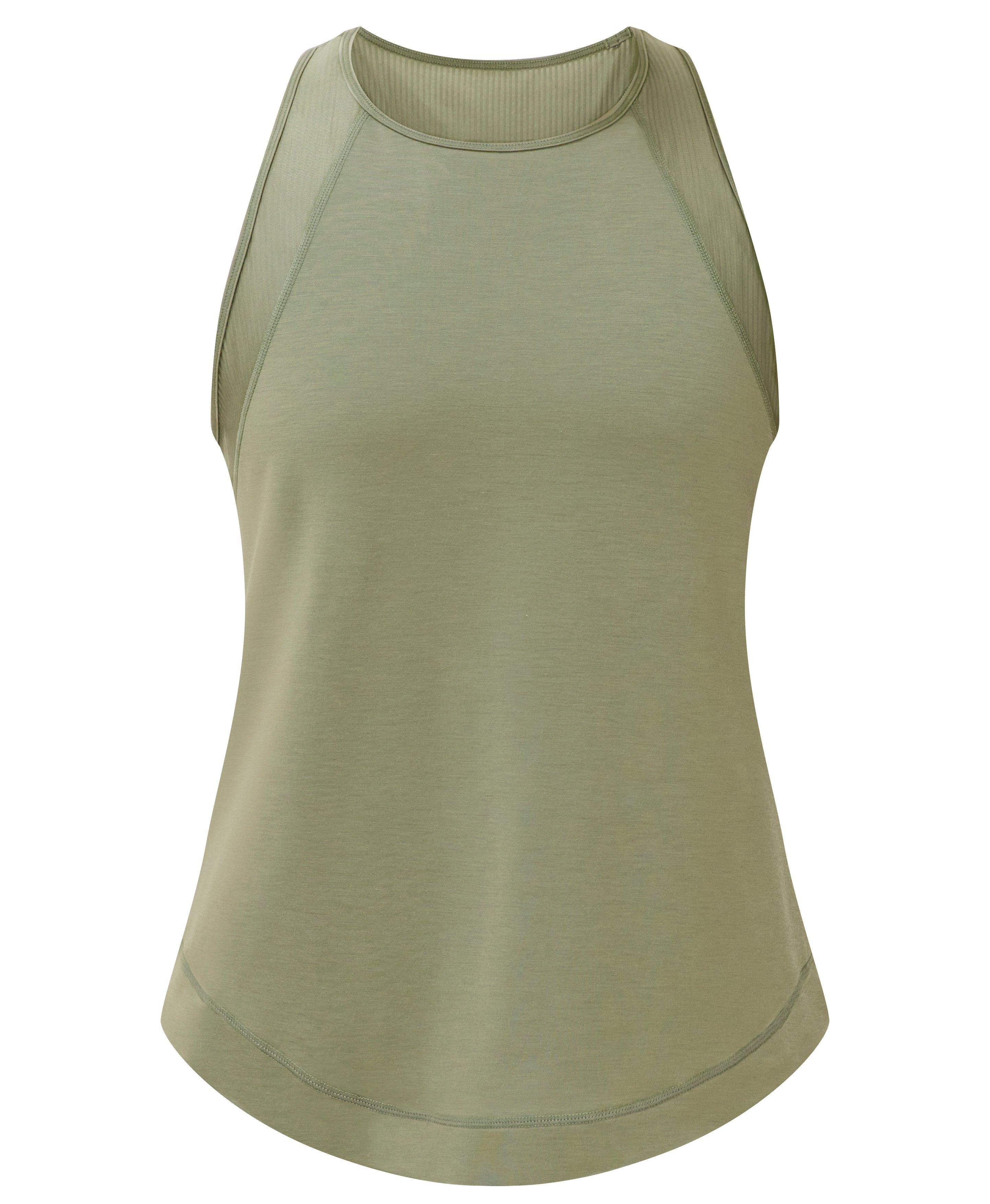 Breathe Easy Mesh Run Tank - Bracken Green