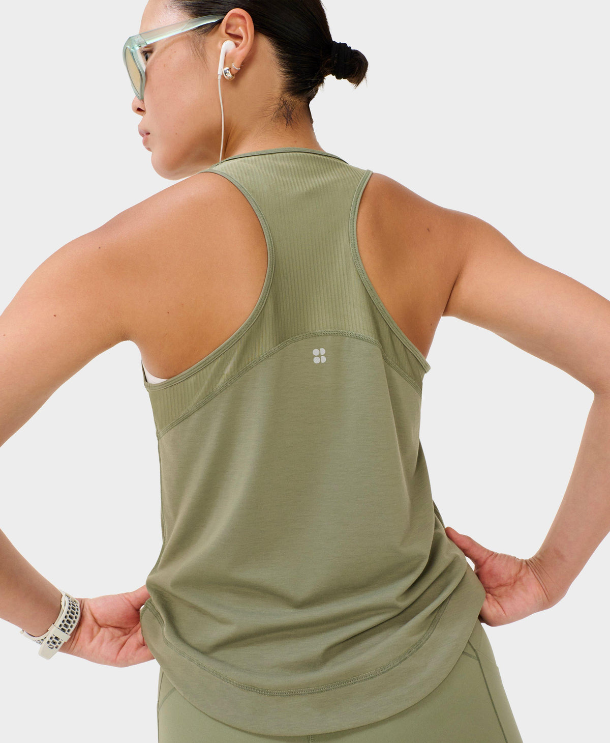 Breathe Easy Mesh Run Tank - Bracken Green