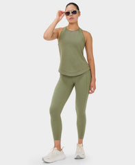 Breathe Easy Mesh Run Tank - Bracken Green