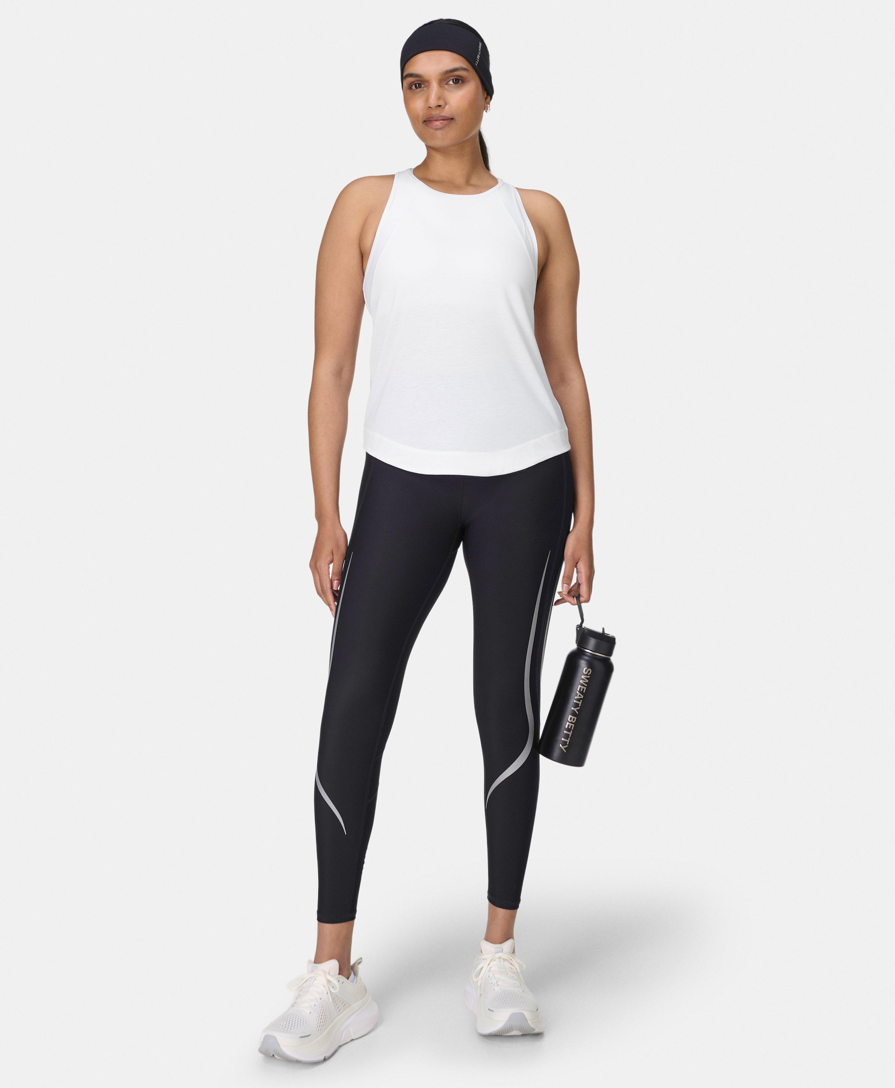 Breathe Easy Mesh Run Tank - White