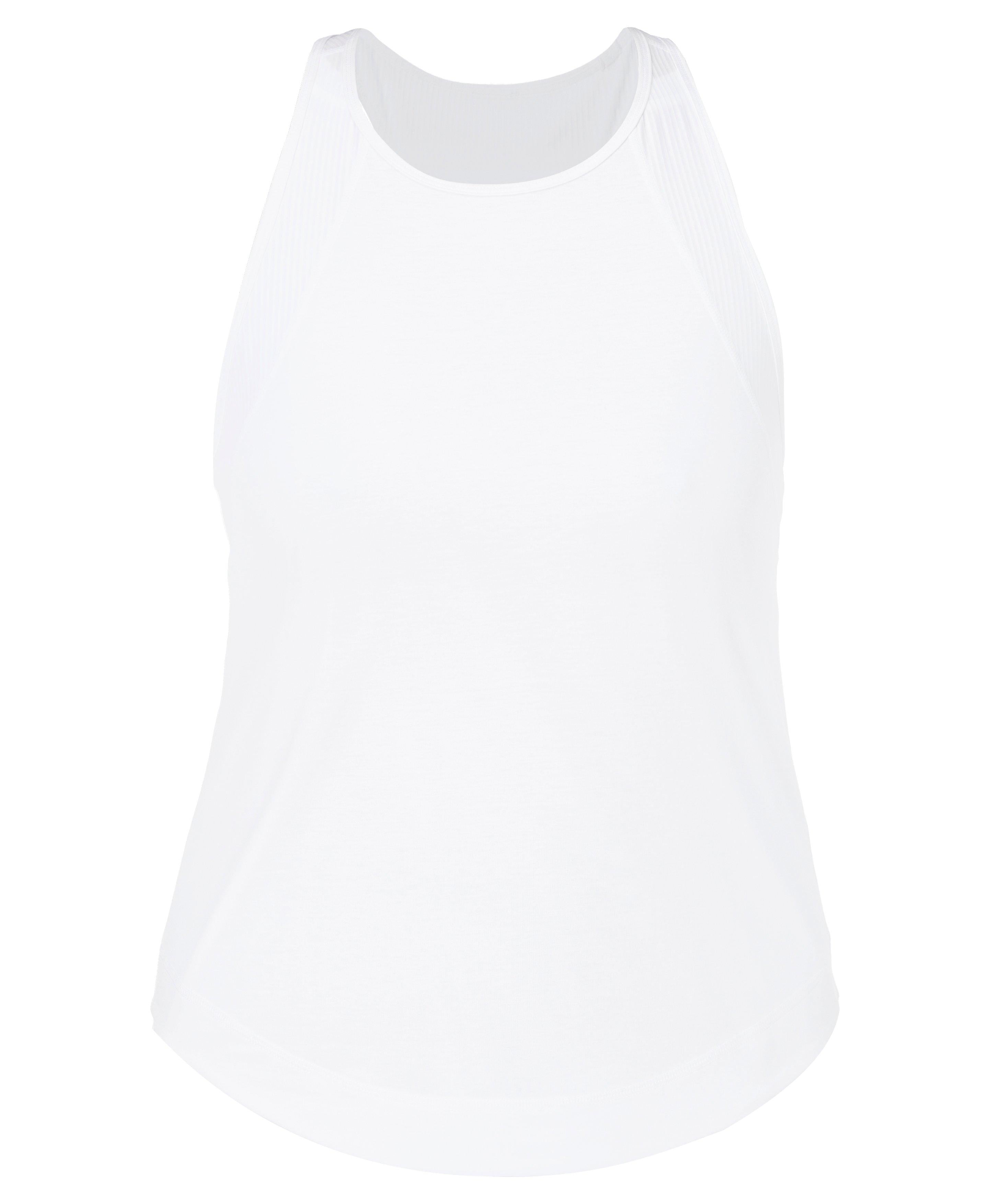 Breathe Easy Mesh Run Tank - White