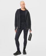 Therma Boost Reflective Running Leggings - Black Flash Reflective Print - Full Length