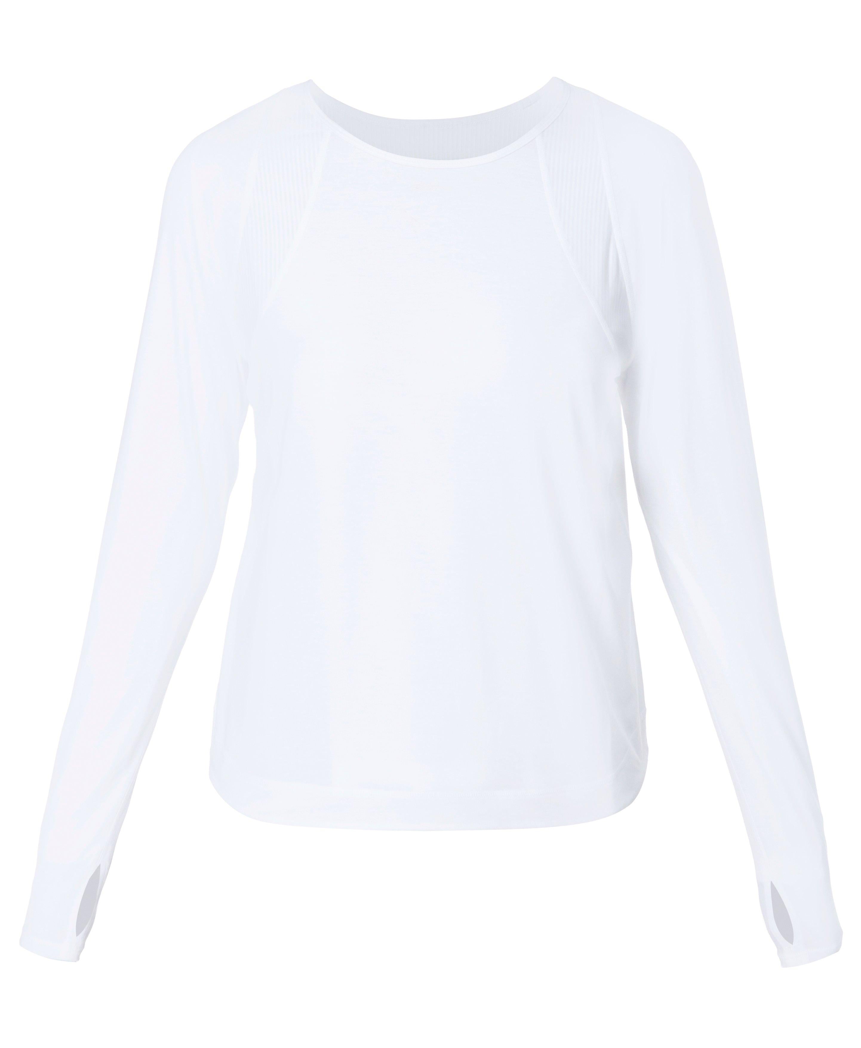 Breathe Easy Mesh Long Sleeve Tee - White