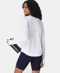 Breathe Easy Mesh Long Sleeve Tee - White