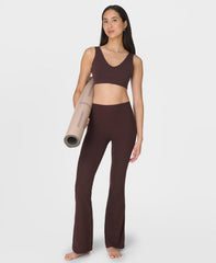 Glow Flex Rib Flare Pants - Sable Brown