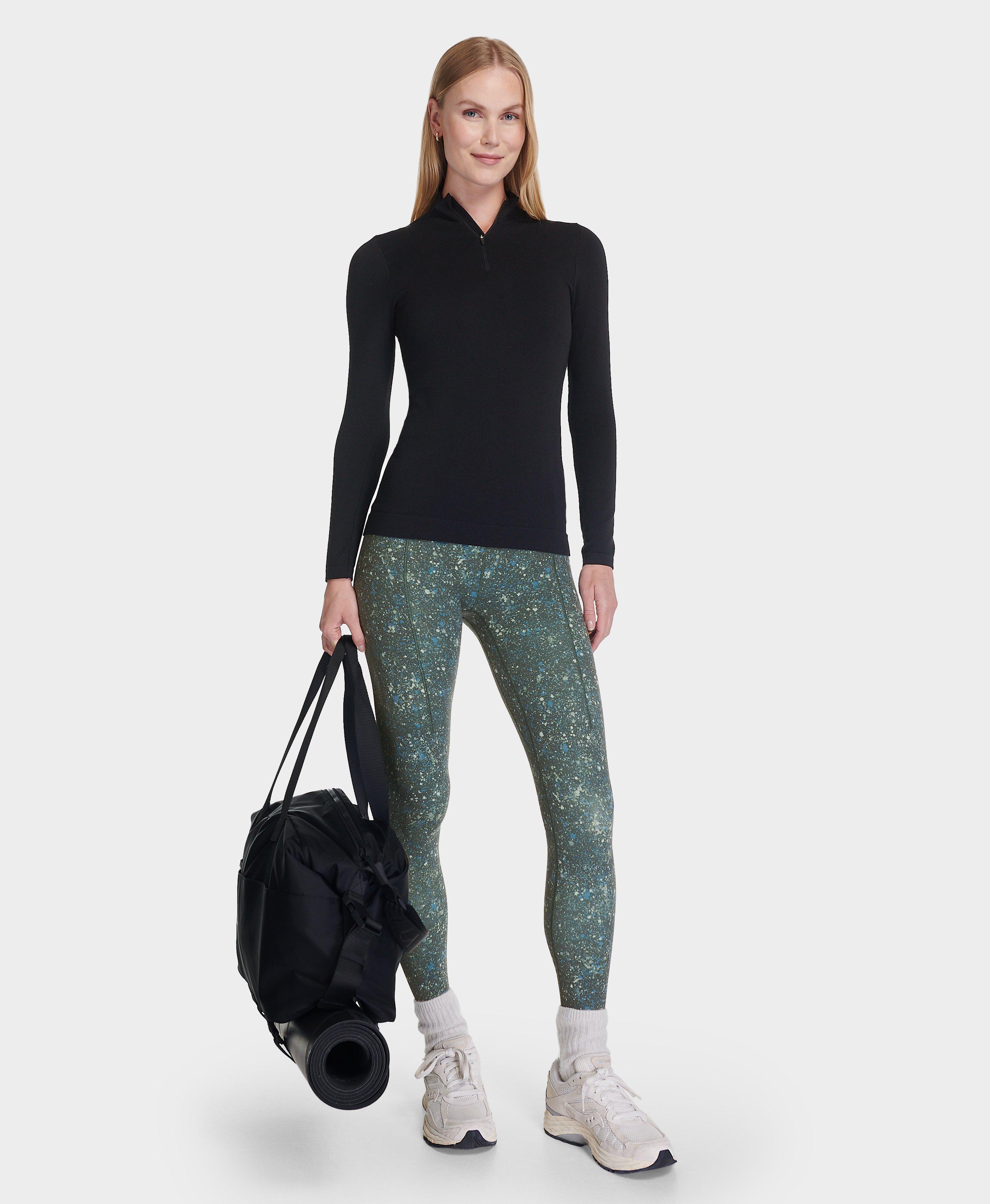 Mindful Flex Half Zip Long Sleeve Tee - Black